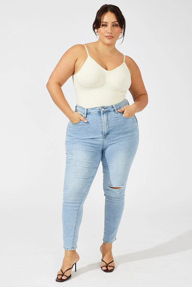 NonChafe Silver Glow Beige Seamless Backless Sculpting Bodysuit