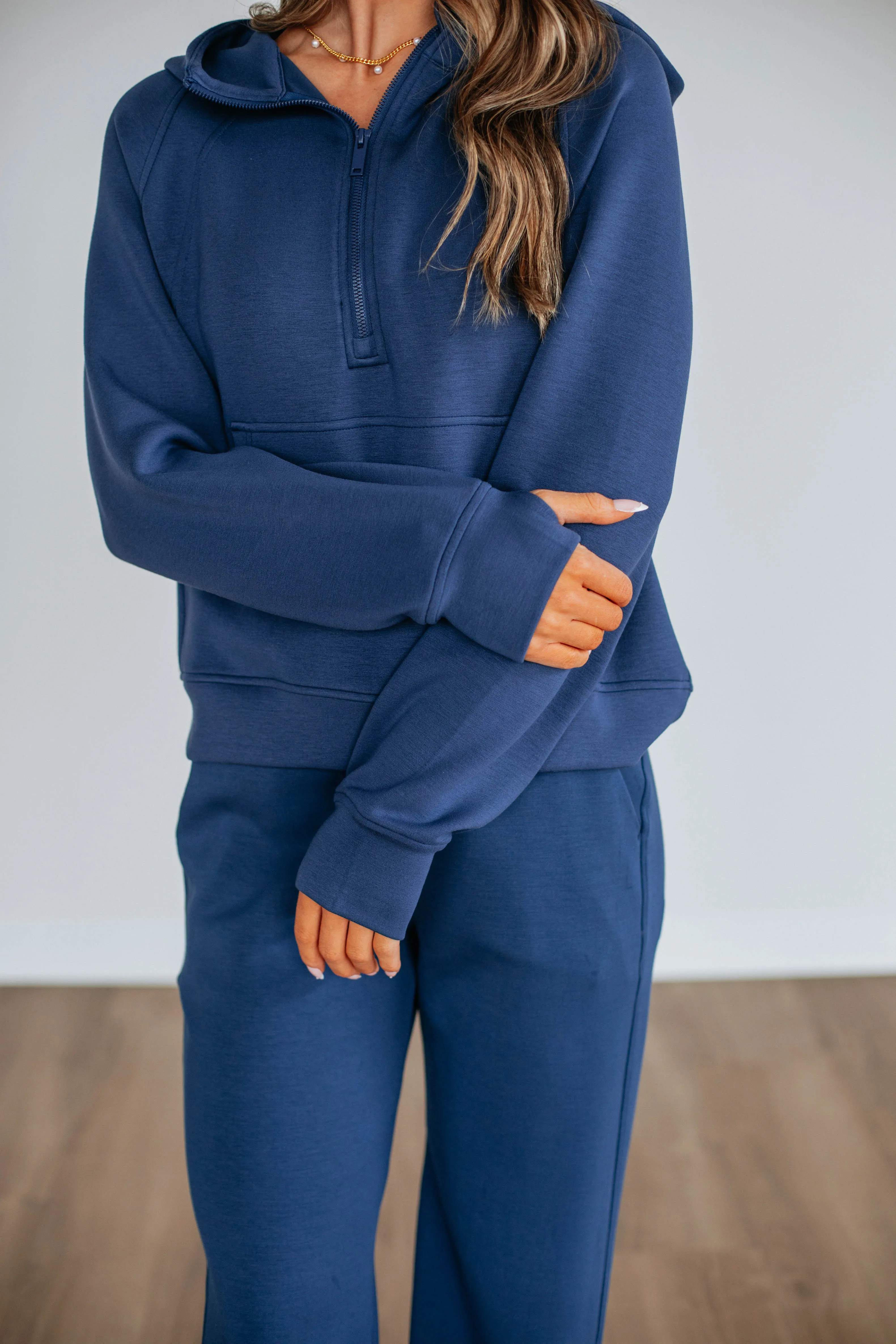 Ship Glow Aubrie Half-Zip Pullover - Navy