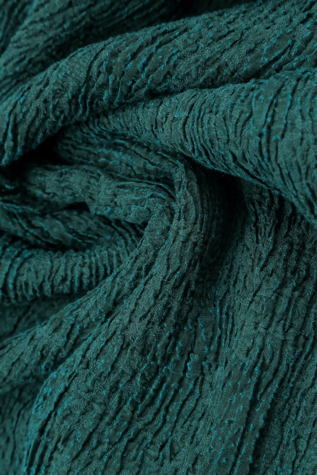AntiSnagTechnology outdoor mode Flared Peacock Textured Silk Linen Dress