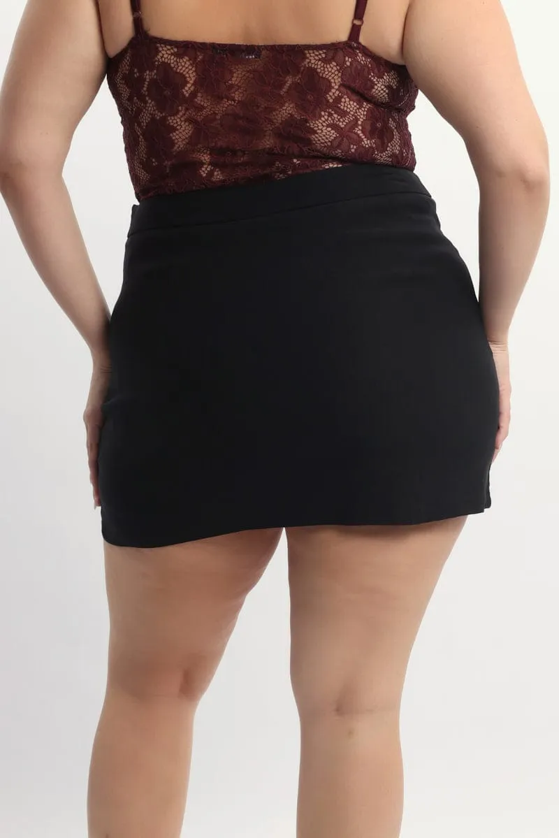 Outfit Combo All Day Look Black Mini Skirt With Shorts Underneath