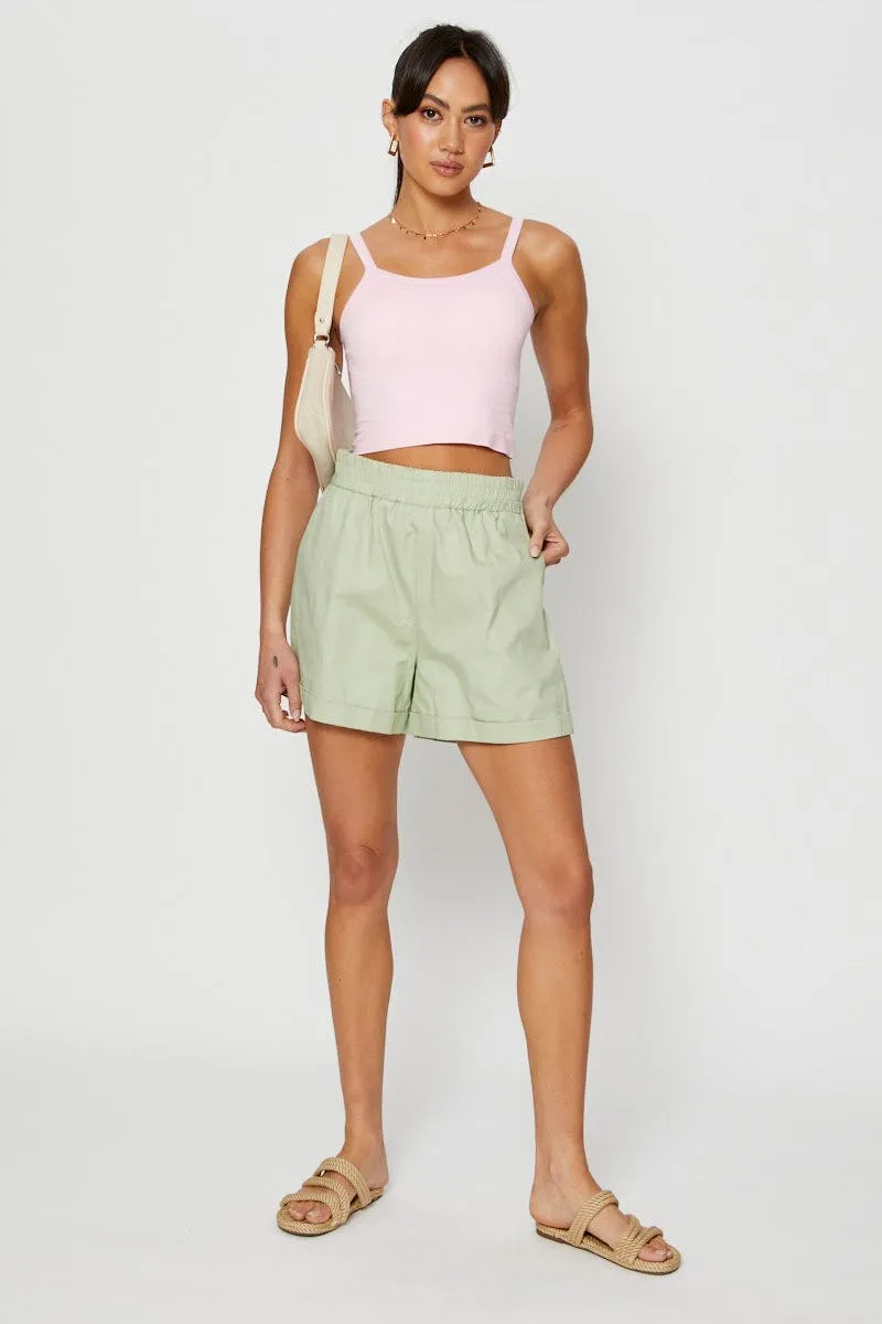 Pink Singlet Top Seamless Crop Love Core