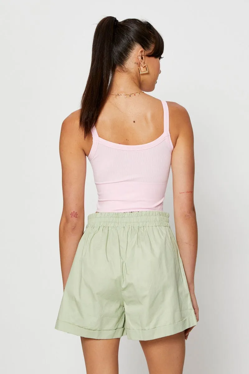 Pink Singlet Top Seamless Crop Zen Ease High-Waisted Pants