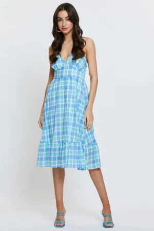 Check Midi Dress Sleeveless The dress??s versatile design allows you to wear it for work, weekend outings, or evening events