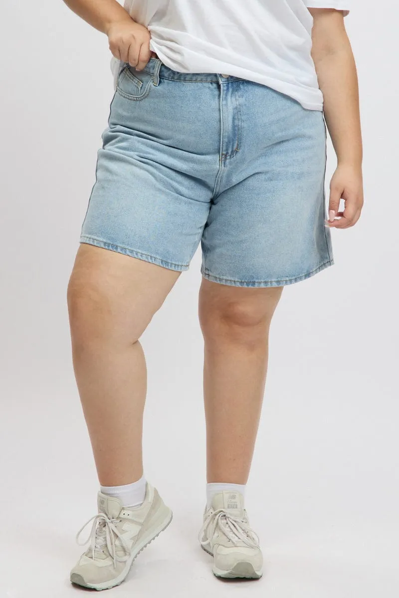 Warm Base AntiBacterialTreatment Denim Jort Shorts High Rise