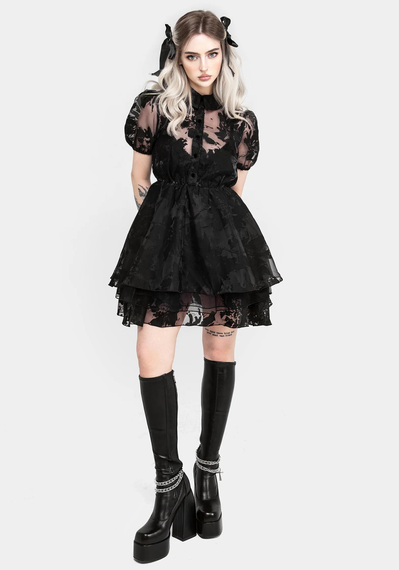 Spectre Layered Mini Shirt Dress Reinforced Elbows