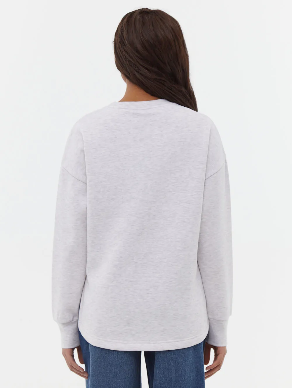 Zie Graphic Crew Neck Sweatshirt Suede Mood