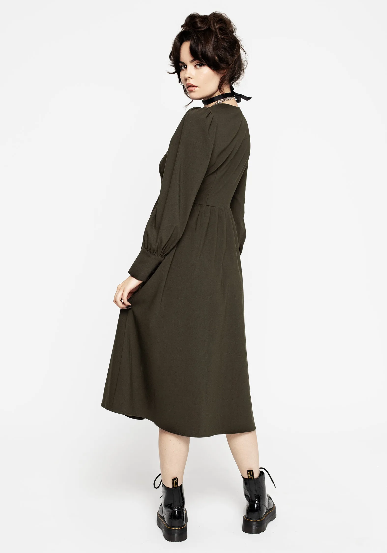 Huldra Embroidered Midi Dress Feminine Vibe Market Day