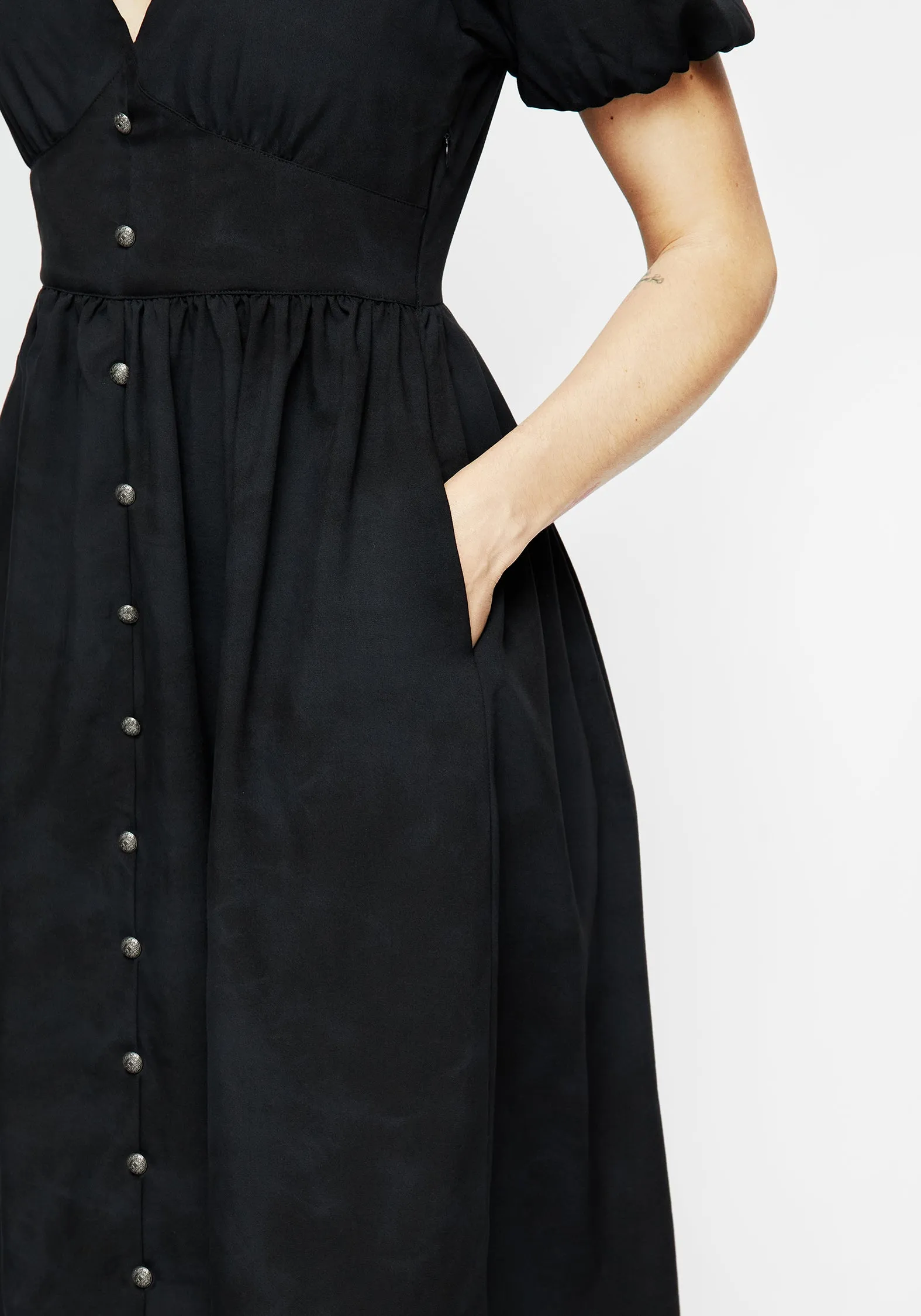 Gladys Button Front Midi Dress Dew Drop