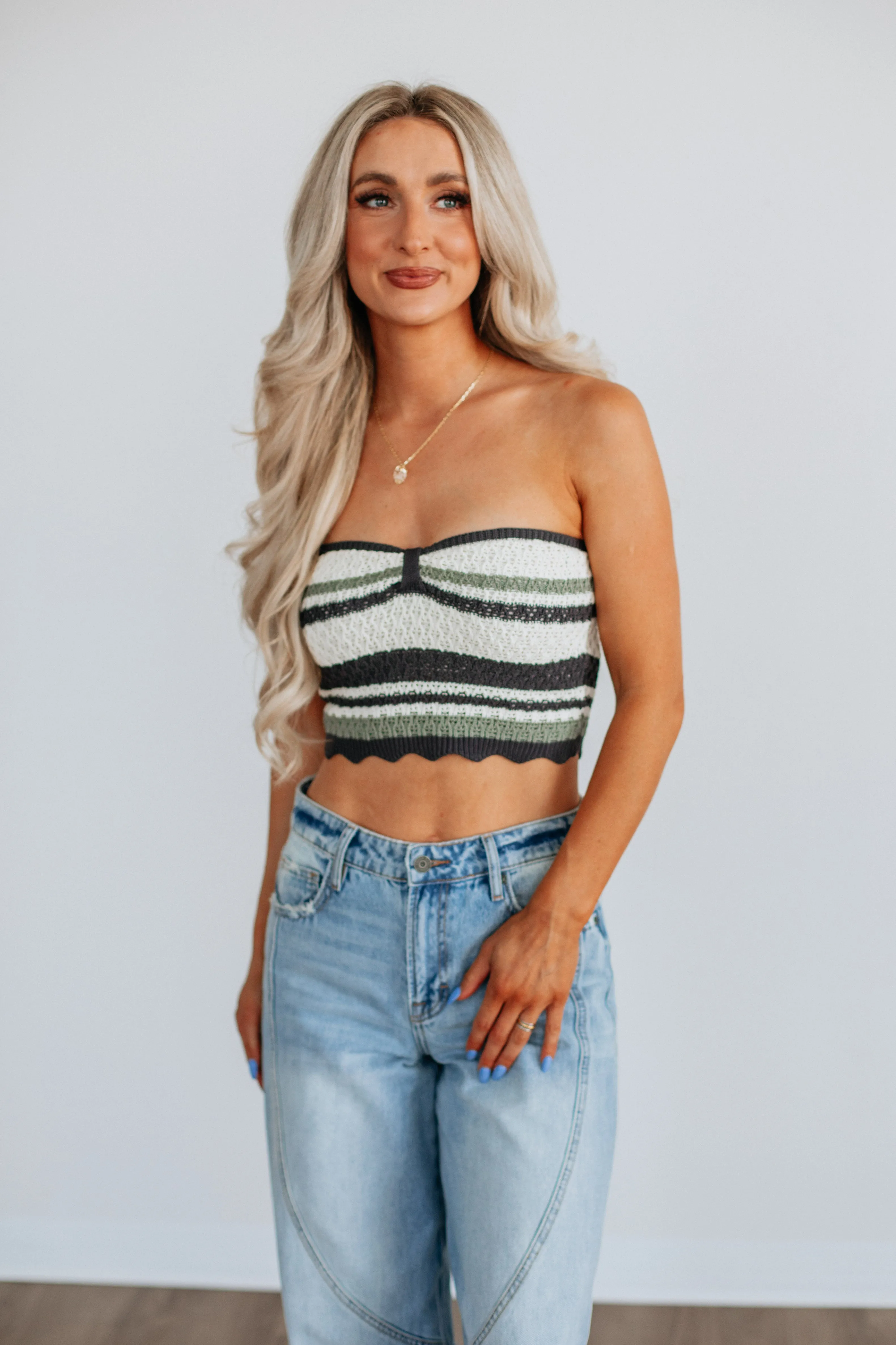 Chilly Comfort Look Adrie Striped Knit Top