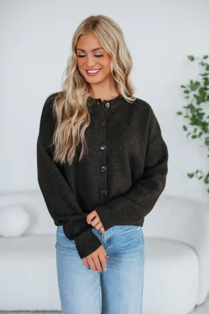 Kassi Cardigan - Coffee Winter Layer Side Slit Design
