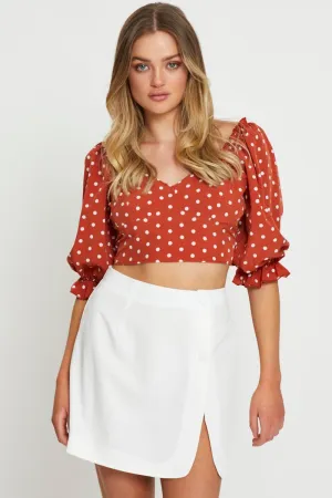 Minimal Design color block White High Waist Linen Front Slit