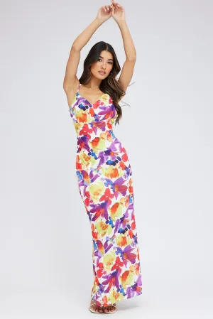 Ruby Pop Wall Glow Multi Floral Maxi Dress Slip Cami Watercolour Print