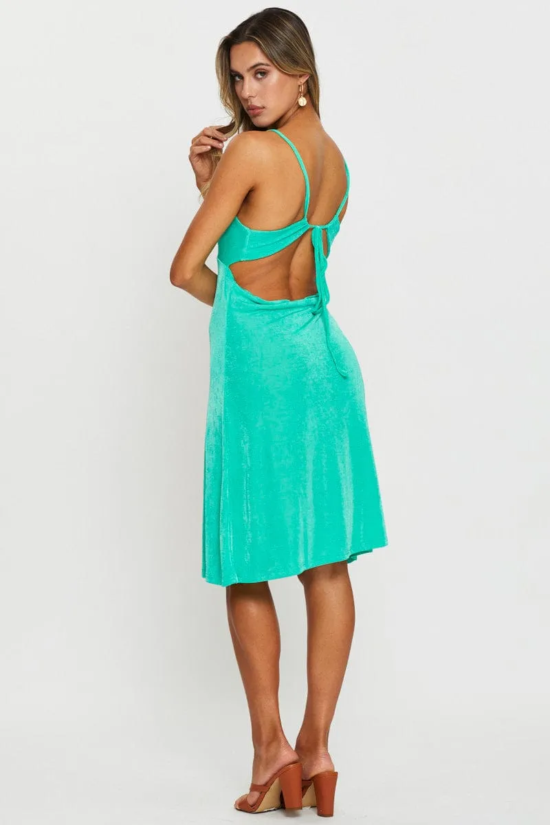 Star Sky Crystal View Green A Line Dress Midi