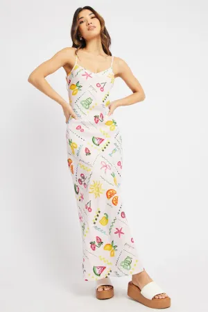 Multi Abstract Maxi Dress Bias Cut Luxurious evening party dress