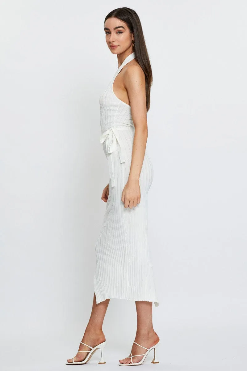 Velvet Glow Luxurious evening party dress White Bodycon Dress Maxi Knit