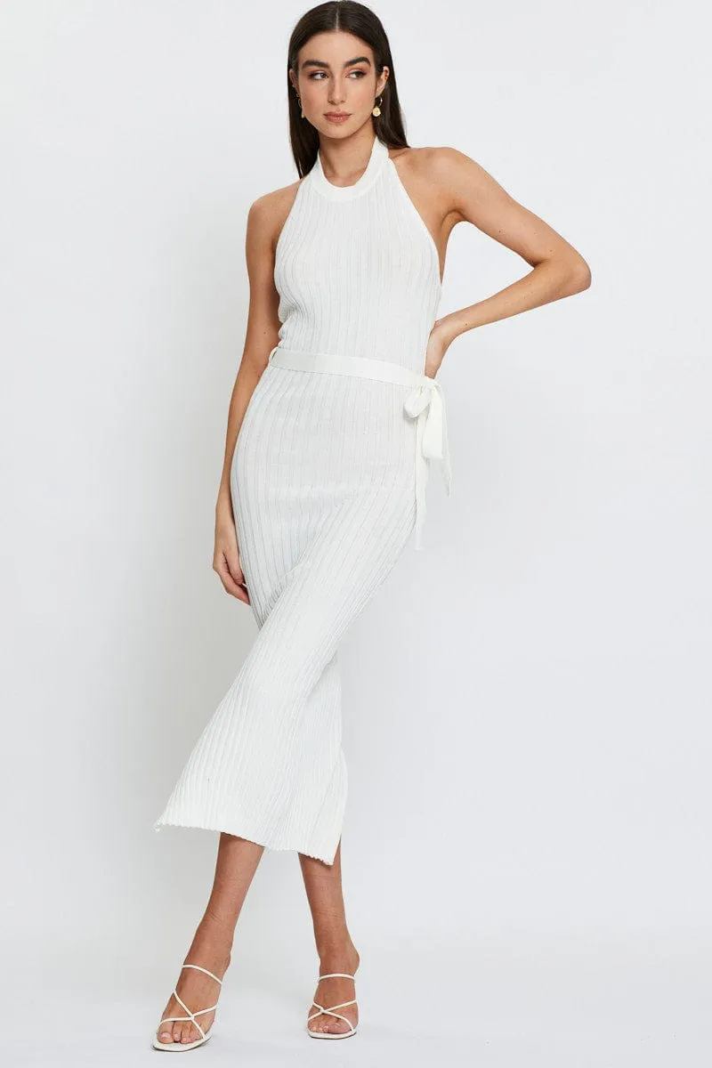Versatile maxi with accessories Flowing chiffon dress White Bodycon Dress Maxi Knit