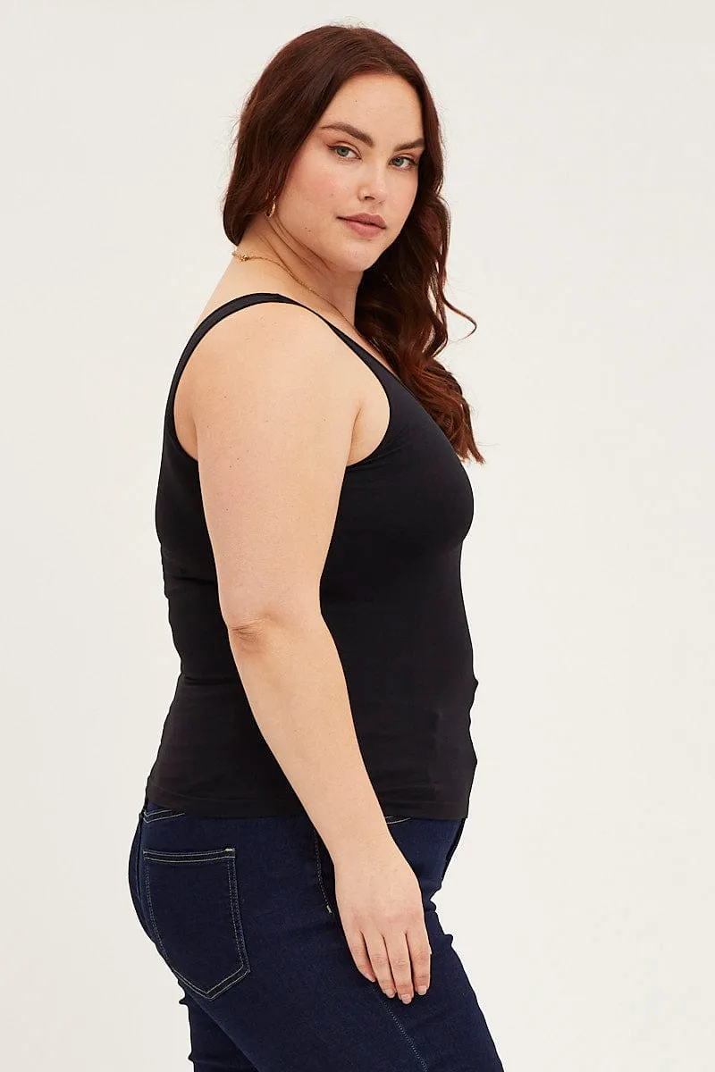 Country Core Boss Vibe Black Seamless Basic Tank Top