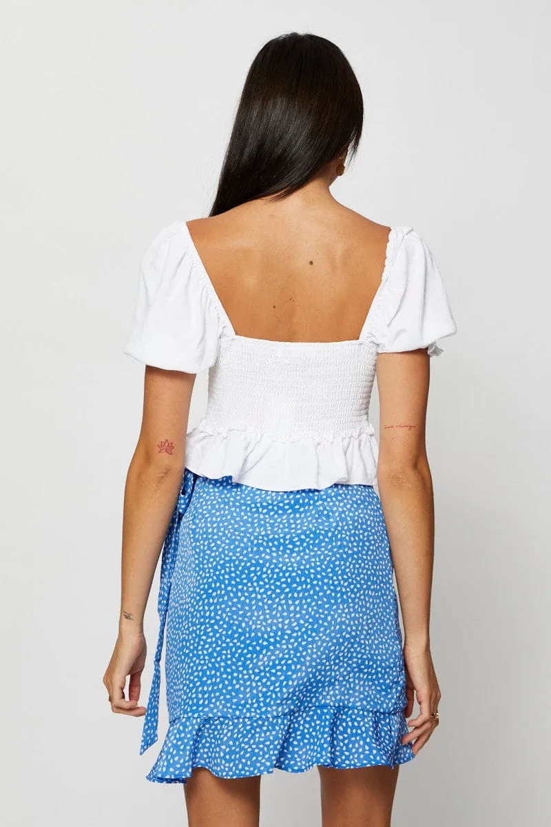 Geo Print Wrap Skirt Mini Daily Favorite