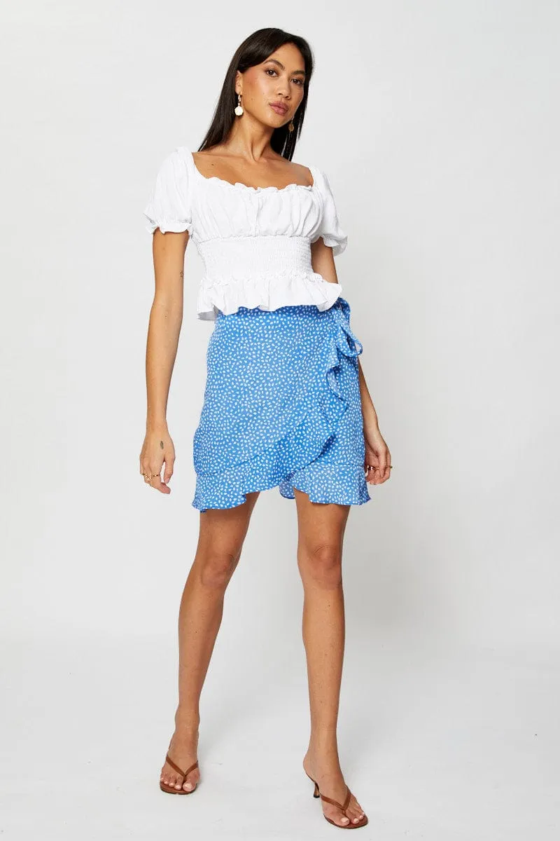 Geo Print Wrap Skirt Mini Core Collection Classic Comfort