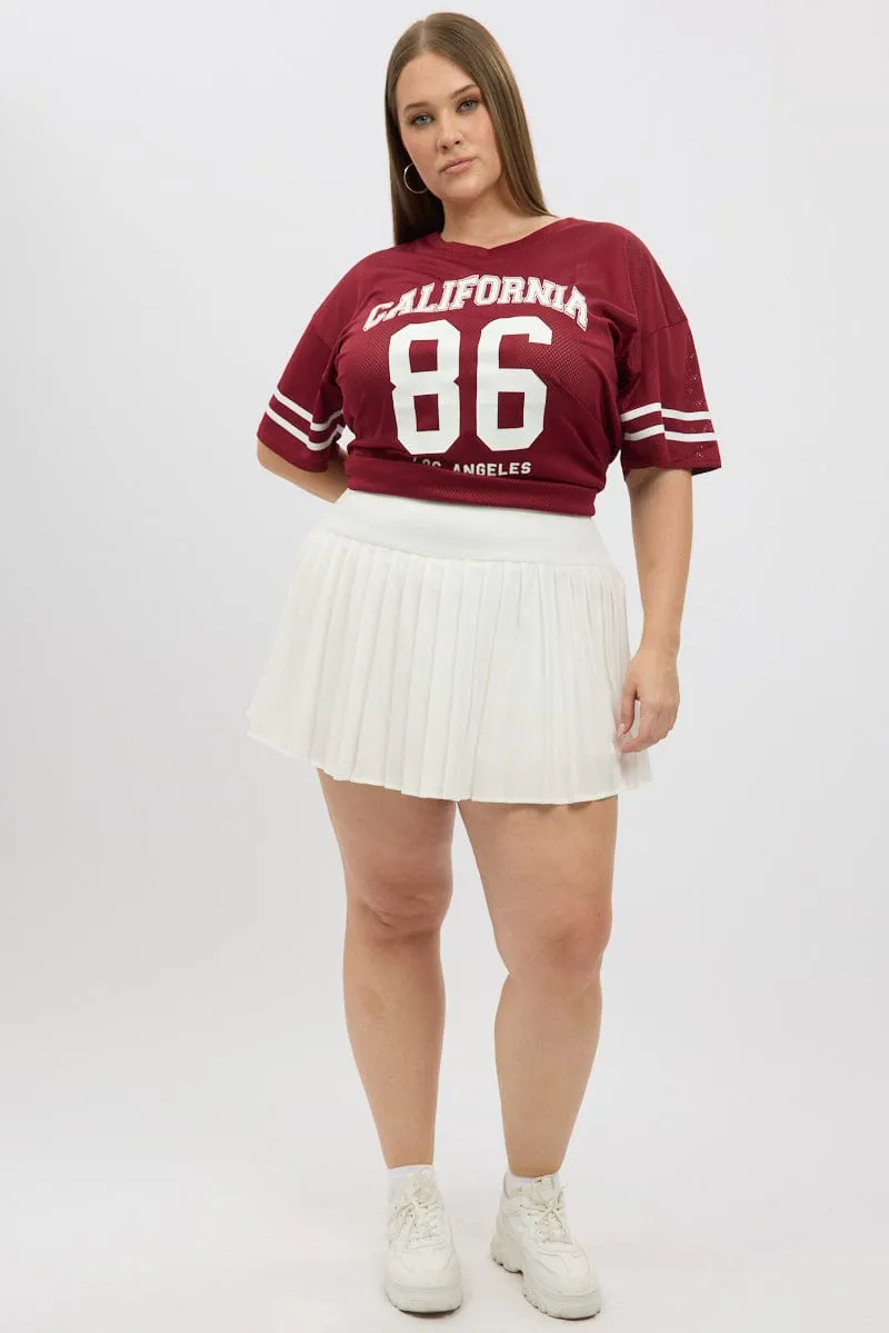 White Pleated Tennis Skirt with Shorts Underneath Soft Lining