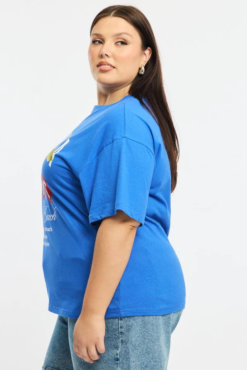 On-the-Go Comfort Blue Cherry Tee Short Sleeve