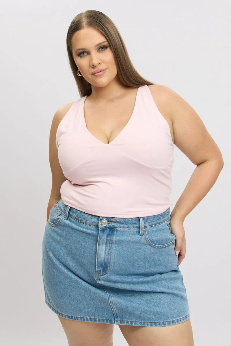 Training Fit Pink Tank Top V Neck Supersoft
