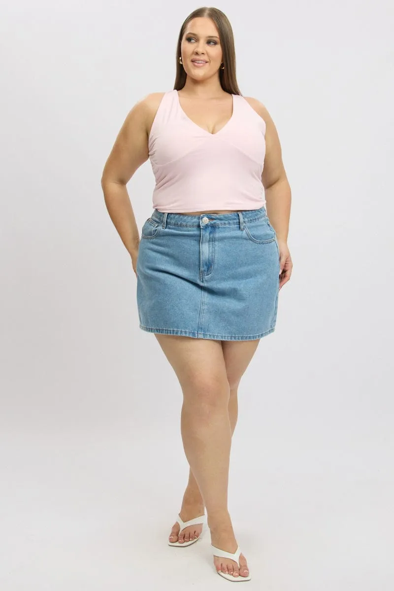 Pink Tank Top V Neck Supersoft Cozy Fashion