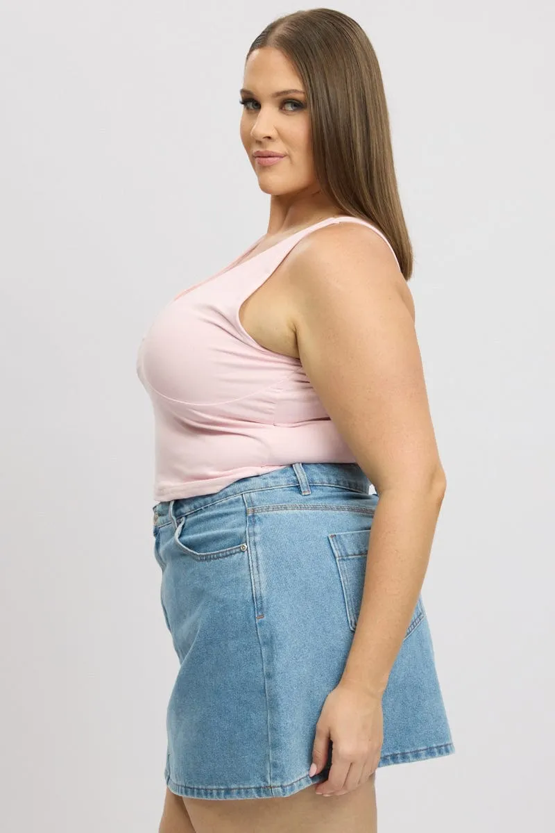 Pink Tank Top V Neck Supersoft LowProfile Fasteners Fearless Mode
