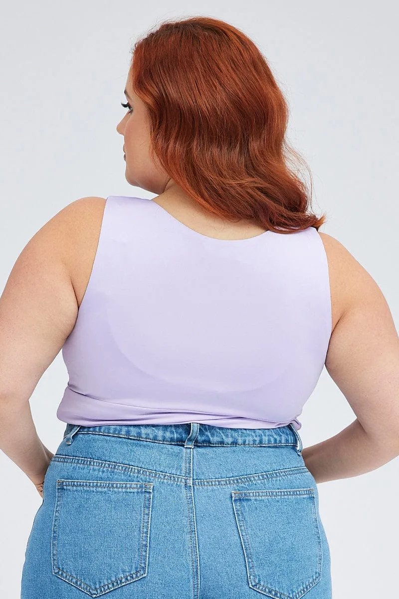 Purple Tank Top V-neck Athletic Apparel