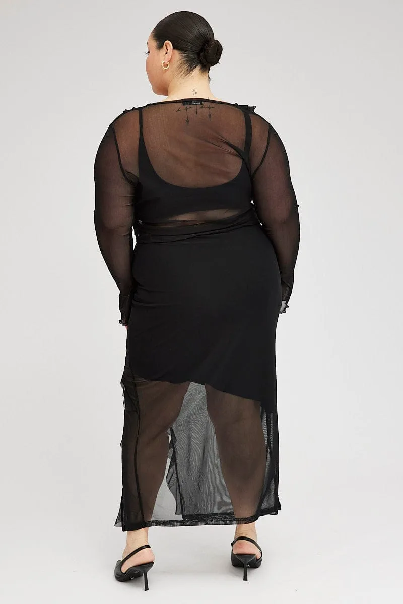 Black Maxi Skirt Ruffled Stylist Pick Trendy Mood