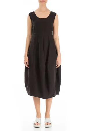 Balloon Black Linen Dress Strong Soul
