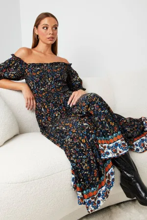 Black Boho Maxi Dress Short Sleeve Tiered Sage Green
