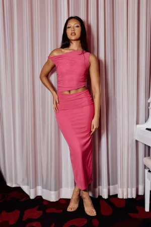 Pink Bodycon Dress Maxi Mesh Sapphire Glow Mesh Touch