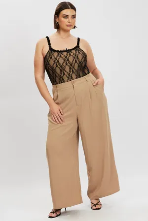 ArticulatedJoints Brown Tailored Wide Leg Pants