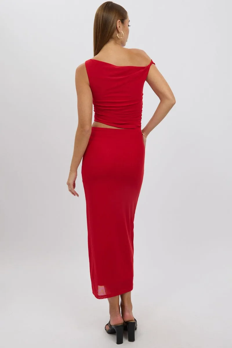 Light and airy dress Red Bodycon Dress Maxi Mesh