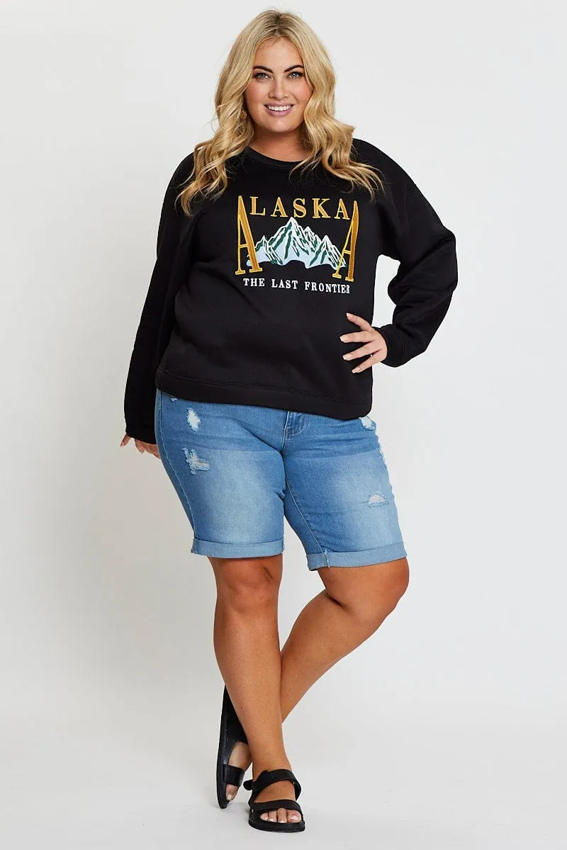 Lightweight Hoodie Odor Resistant Black Embroidered Sweatshirt Alaska Long Sleeve