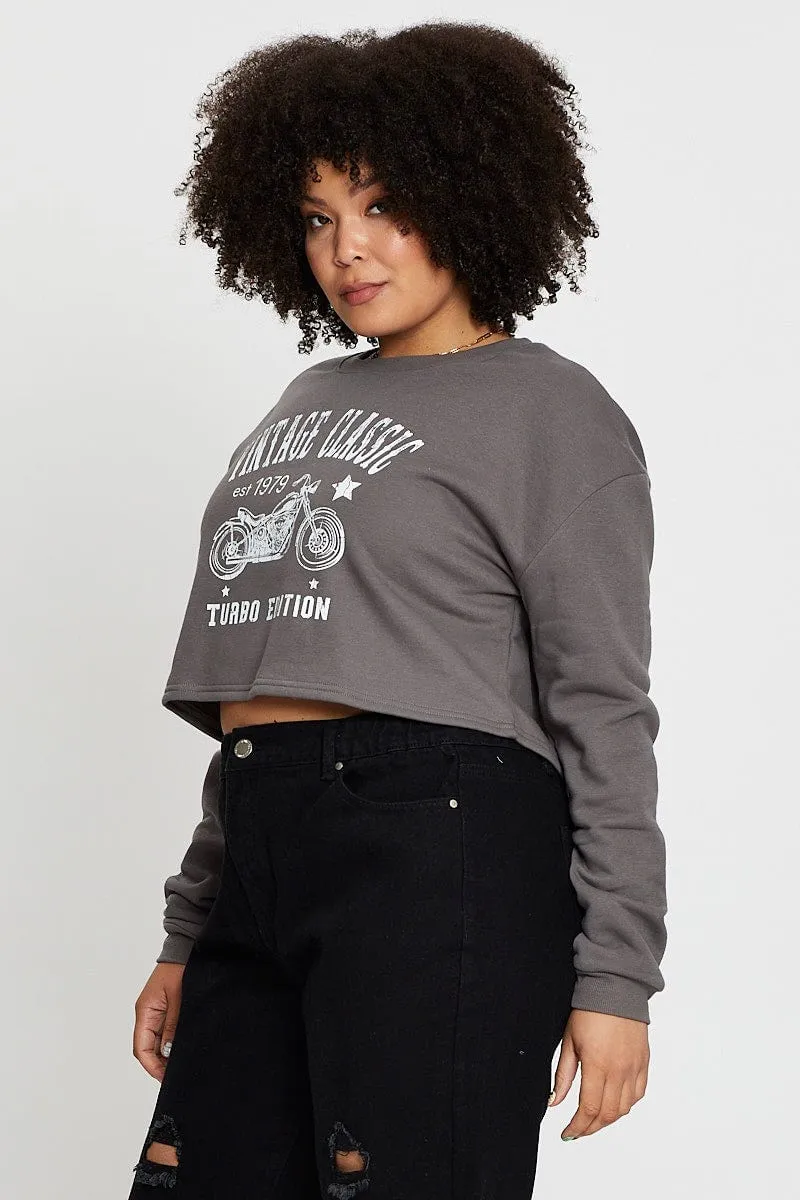 Grey Long Sleeve Vintage Classic Sweater Cozy All Season