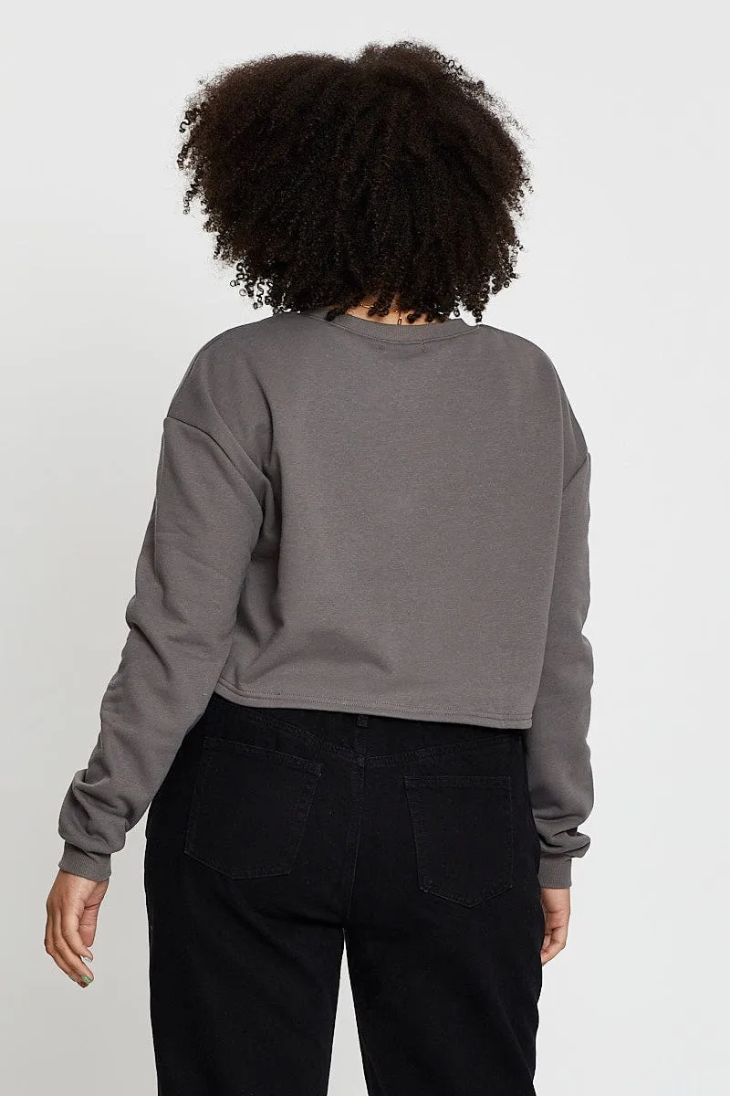 Breathable Design Core Layer Grey Long Sleeve Vintage Classic Sweater