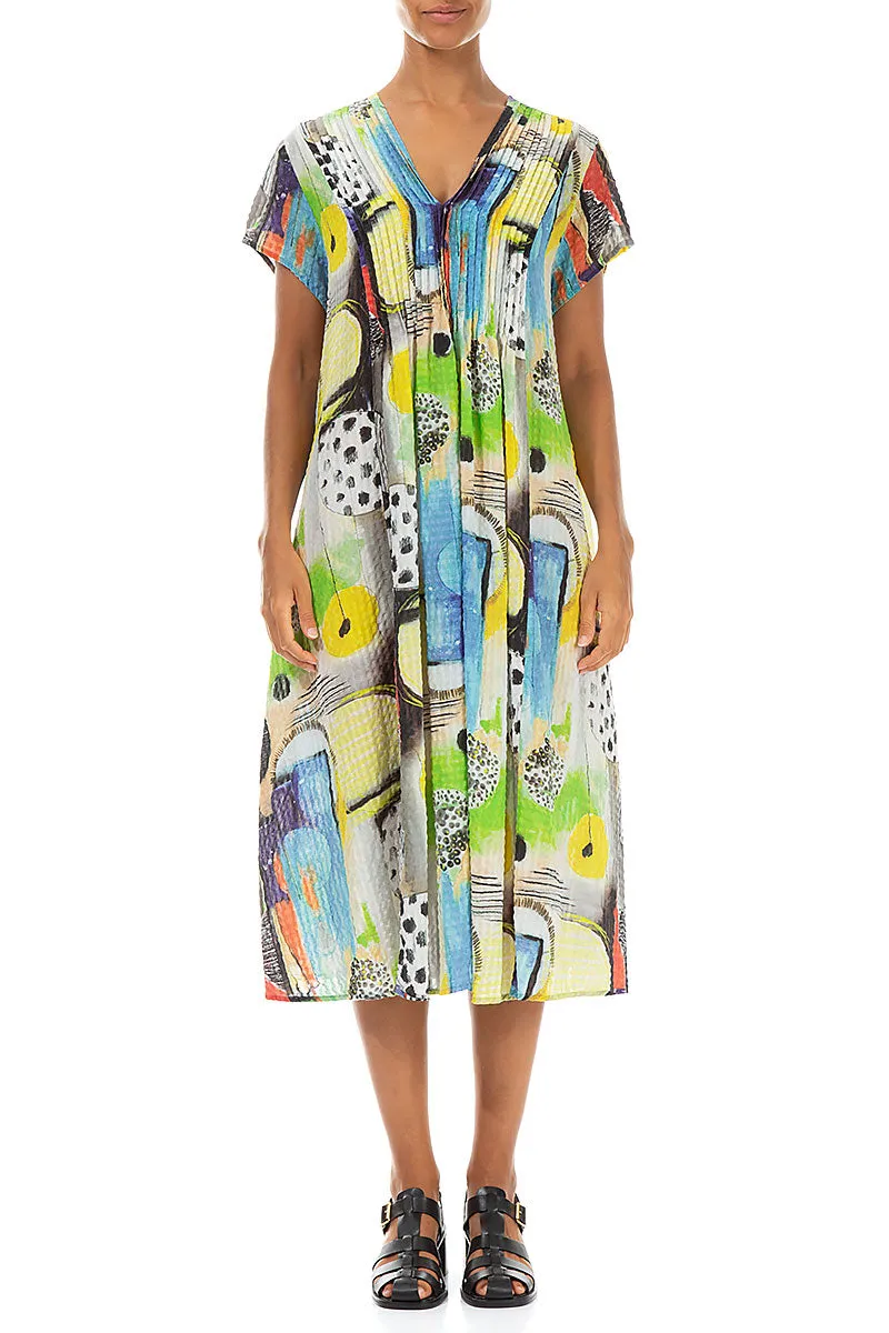 Romantic Artmaze Textured Silk Midi Dress Comfortable Outfit EcoFriendly Textiles