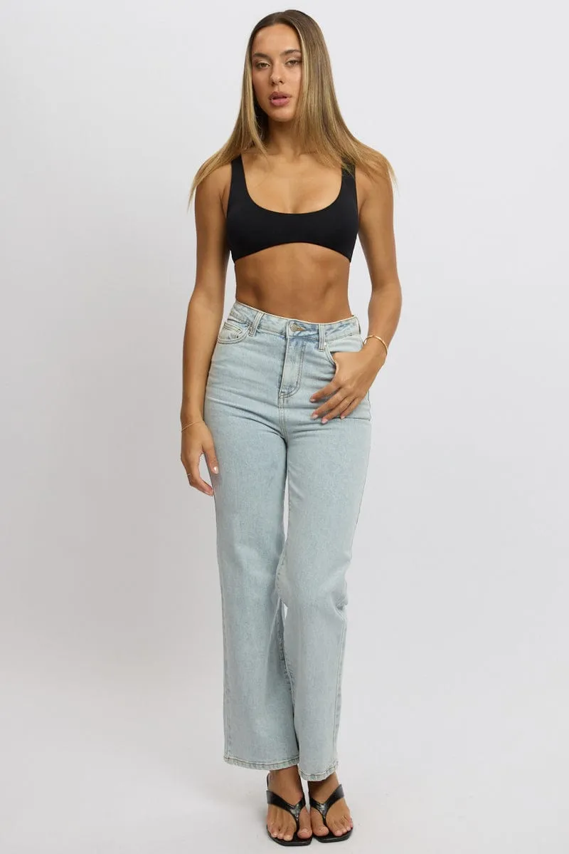 Black Bralette Seamless Cropped Soft Tunic Accessory Fashion