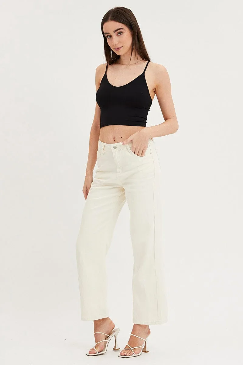 Black Crop Top Seamless Business Wear