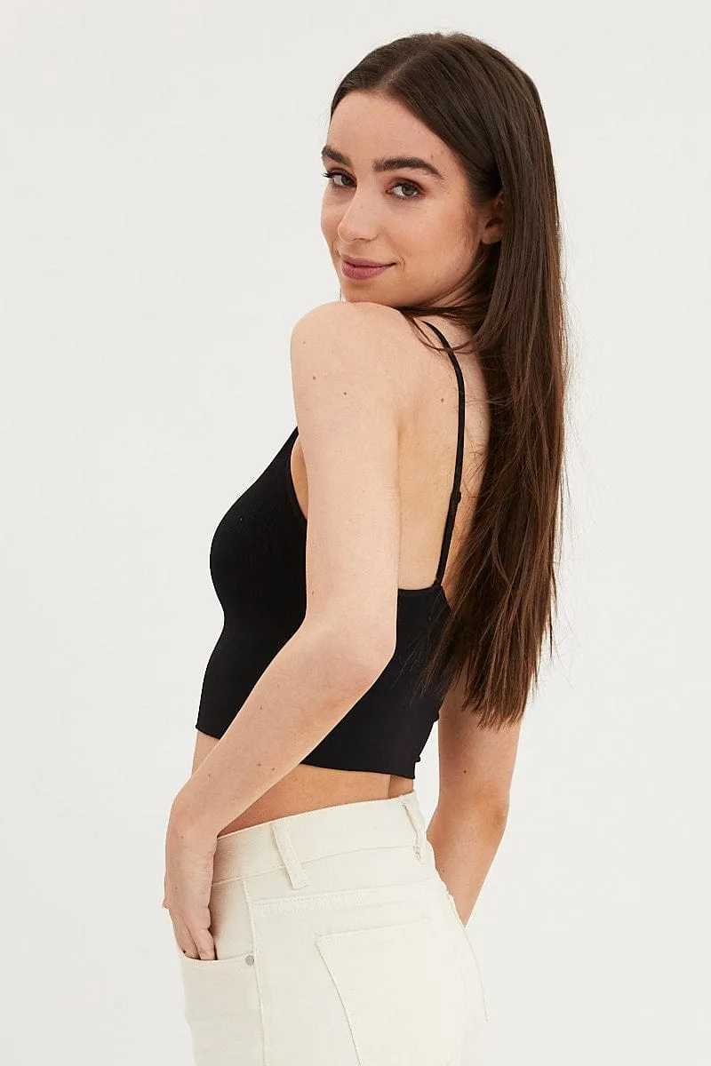 Black Crop Top Seamless Spring Glow