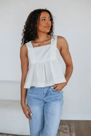 Daily Flexible standard sized Janine Babydoll Tank - Ivory