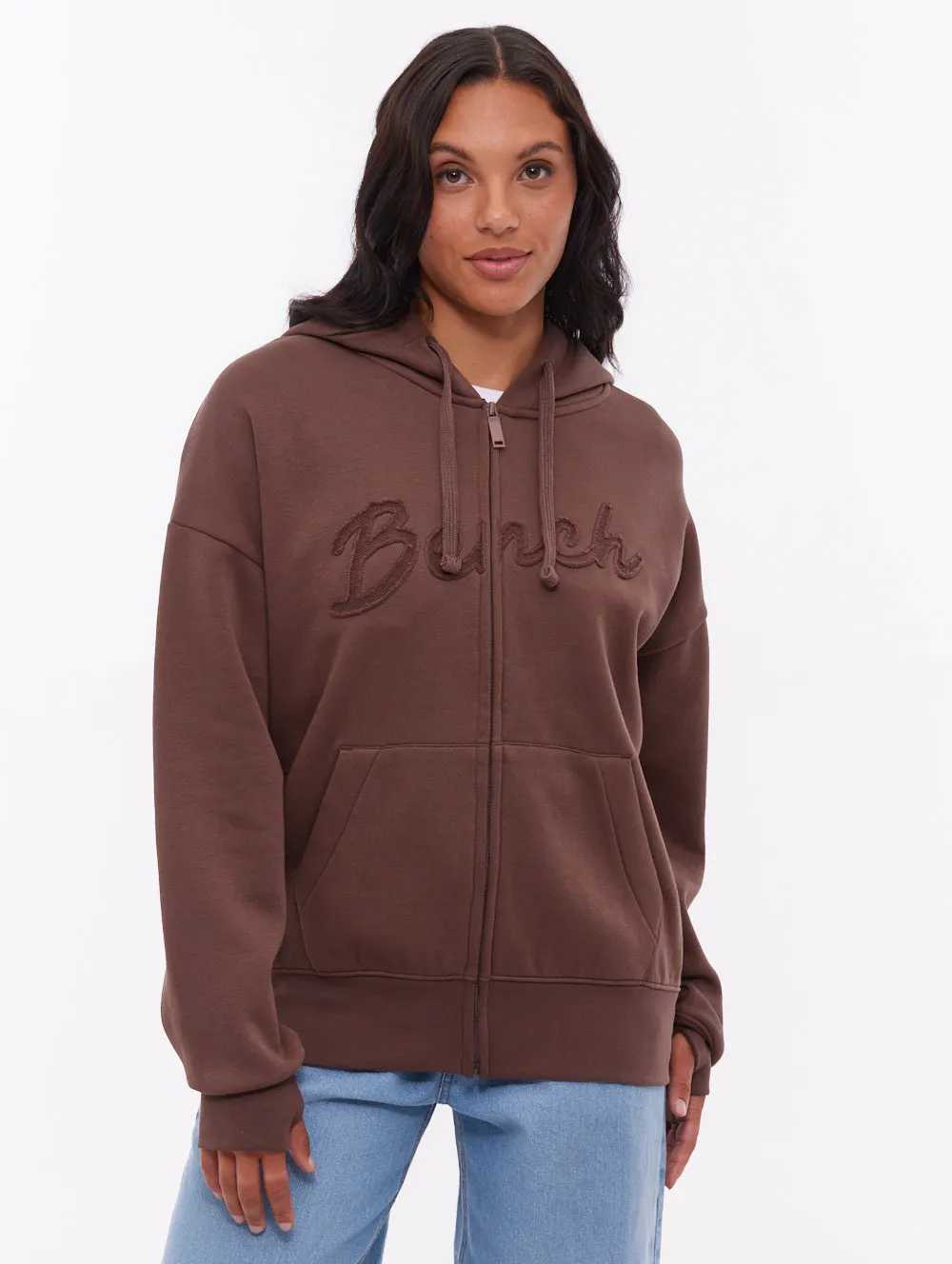 Kingra Oversize Zip-Up Hoodie - Brown EcoDye Process Activewear Clothing