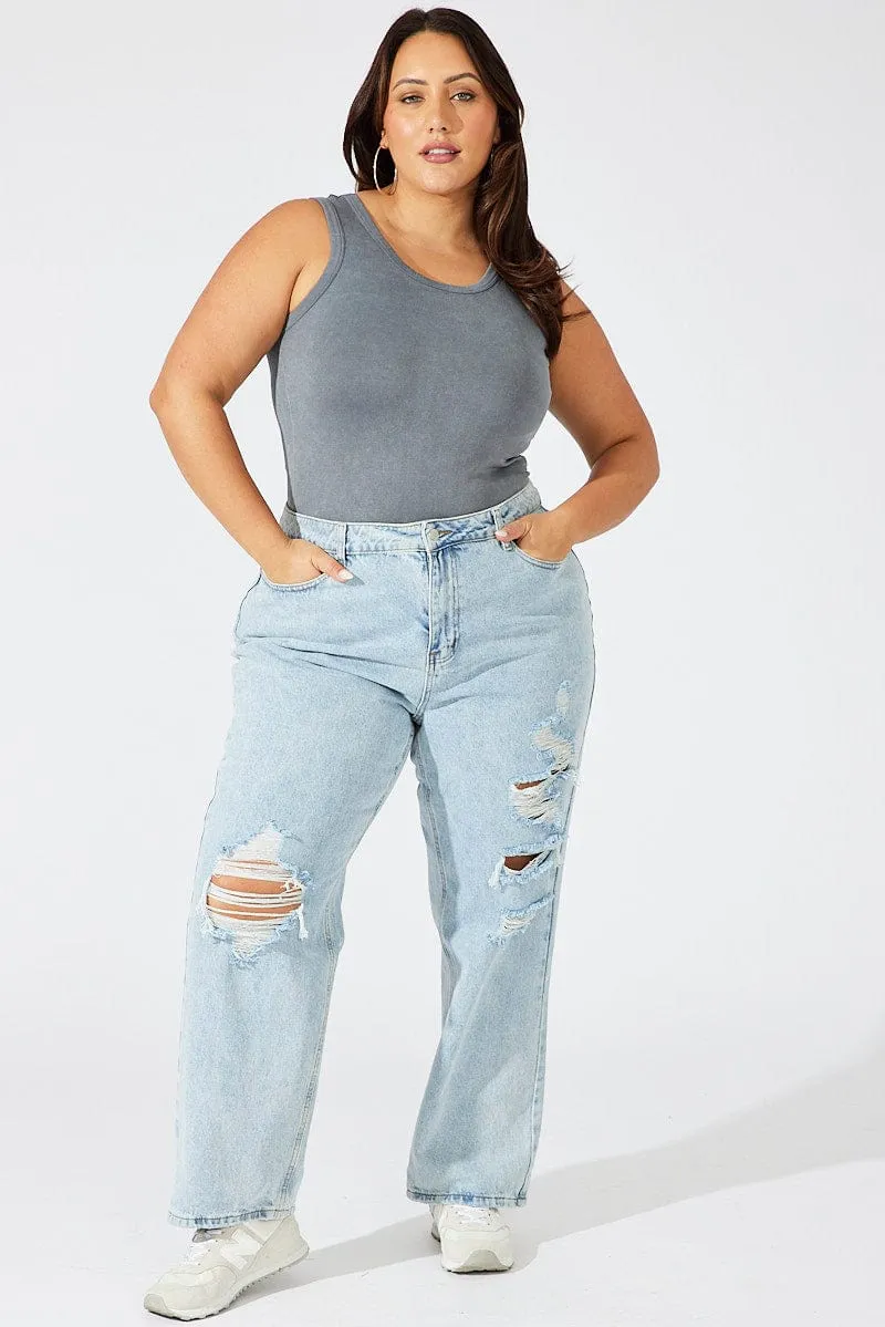 Black Tank Top Seamless Washed Convertible Style Future Edge
