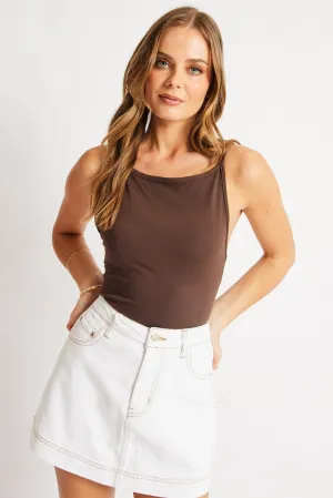 Brown Sleeveless Tank Supersoft Winter Fashion