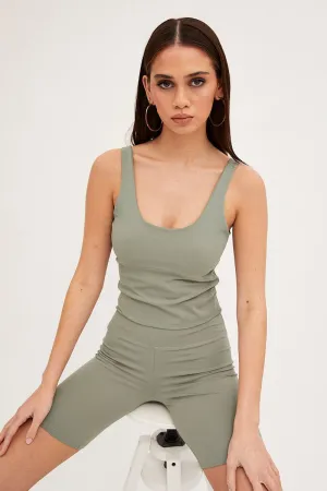 River Core Winter Fashion Green Tank Top Sleeveless Underseam Activewear