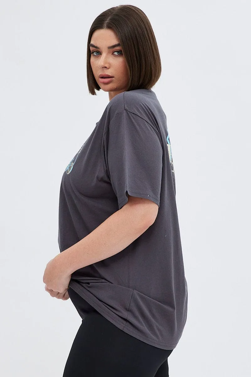 City Outfit Grey Graphic T-shirt Back Print
