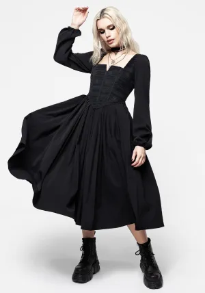 Petal Drift Mina Corset Midi Dress