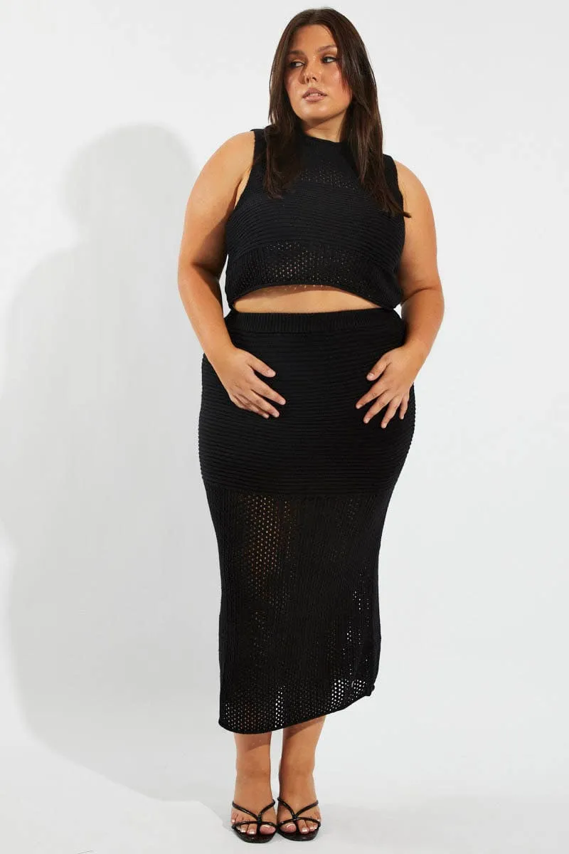 Black Crochet Maxiskirt Family Celebration